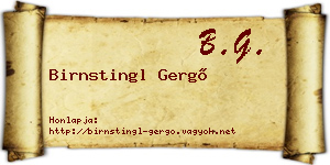 Birnstingl Gergő névjegykártya